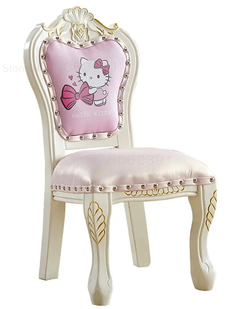 Детское кресло в европейском стиле Маленькое спинка стул из массива дерева для