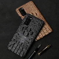 new 3d crocodile pattern genuine leather standing case for huawei honor v30 pro cases for huawei honor v20 phone cover coque