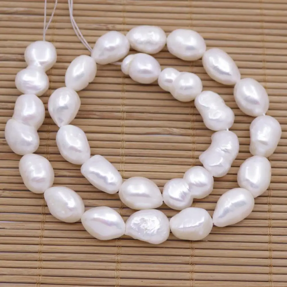 Натуральные белые жемчужные бусины свободного кроя нитка 14-15 дюймов 7 мм-15 мм на