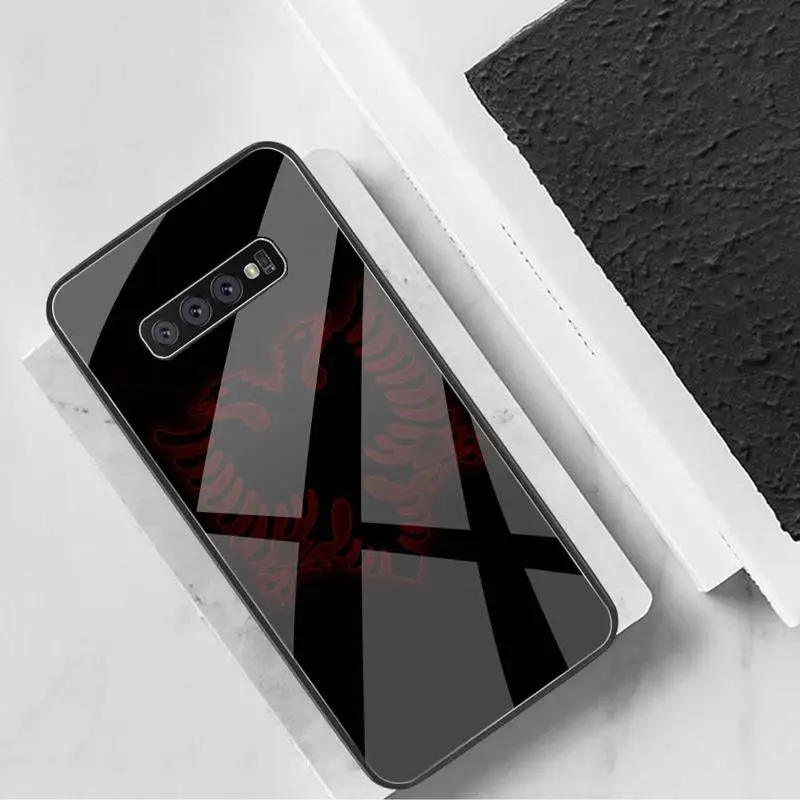

NBDRUICAI albania flag Customer Phone Case Tempered Glass For Samsung S20 Plus S7 S8 S9 S10 Plus Note 8 9 10 Plus