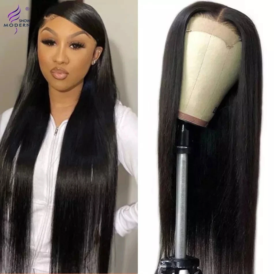 Современный танец шоу Peruvain прямые волосы 4x4 кружева закрытие Humain волос парики 13x4