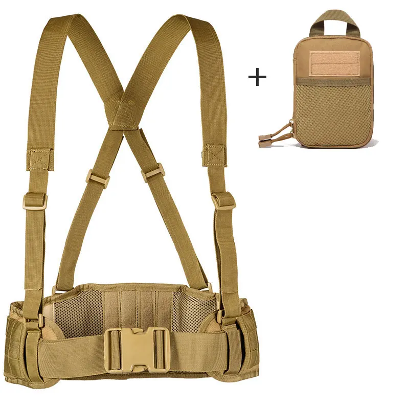 Khaki 2 Тактический ремень Molle военный ремень 1000d нейлоновый ремень мужской охотничий удобный Боевой страйкбол Мягкий регулируемый ремень Pasek - Цвет: Khaki 2
