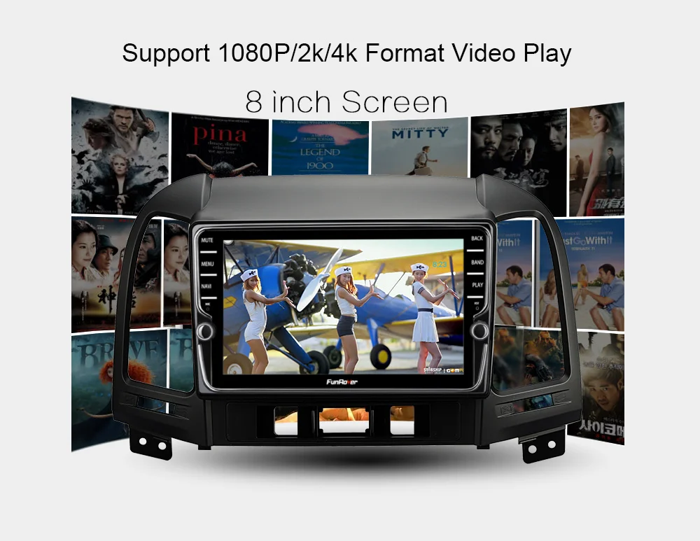 Funrover Android 9.0 dvd-плеер автомобиля для HYUNDAI Santa Fe автомобиля GPS; стереооборудование для автомобиля для HYUNDAI ELANTRA(2007-2011) RDS DSP 4G+64G