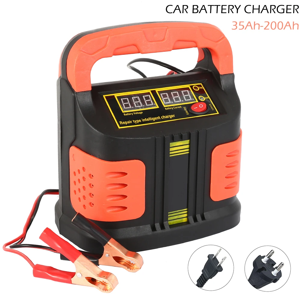 350W 12 V/24 V 35Ah-200Ah автомобильное зарядное устройство, полностью автоматическая 14a Регулировка lcd Быстрая зарядка для мотоцикла Авто источник питания