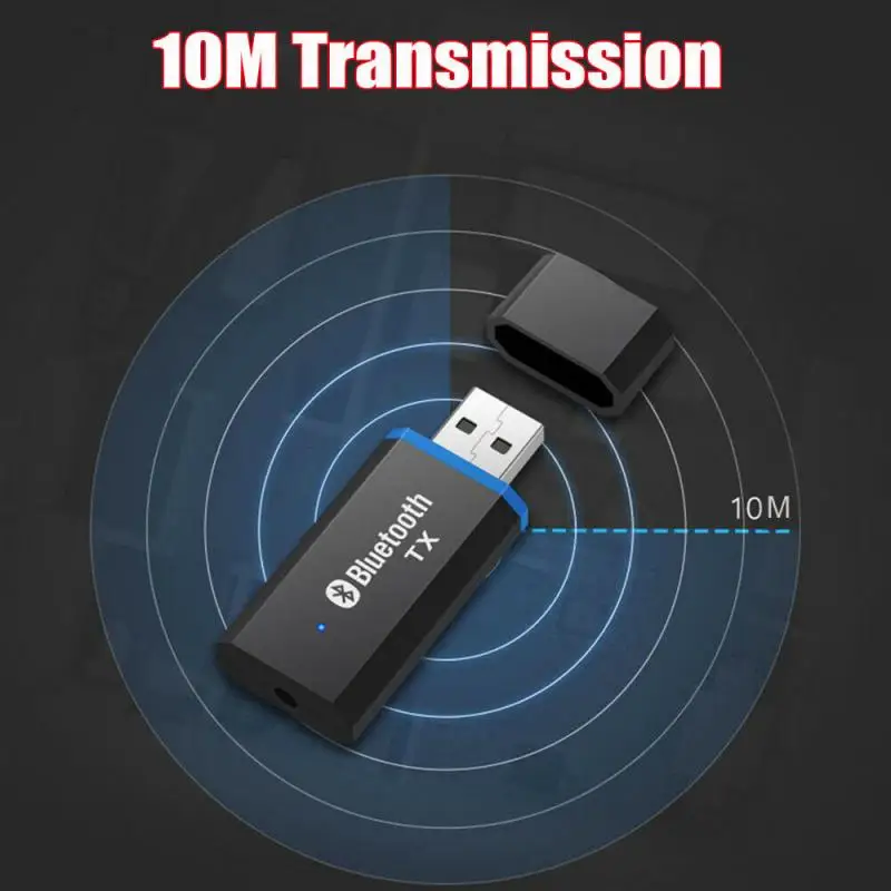 USB приемник Bluetooth 5 0 передатчик аудиоадаптер разъем 3 мм AUX 10 м быстрая передача для