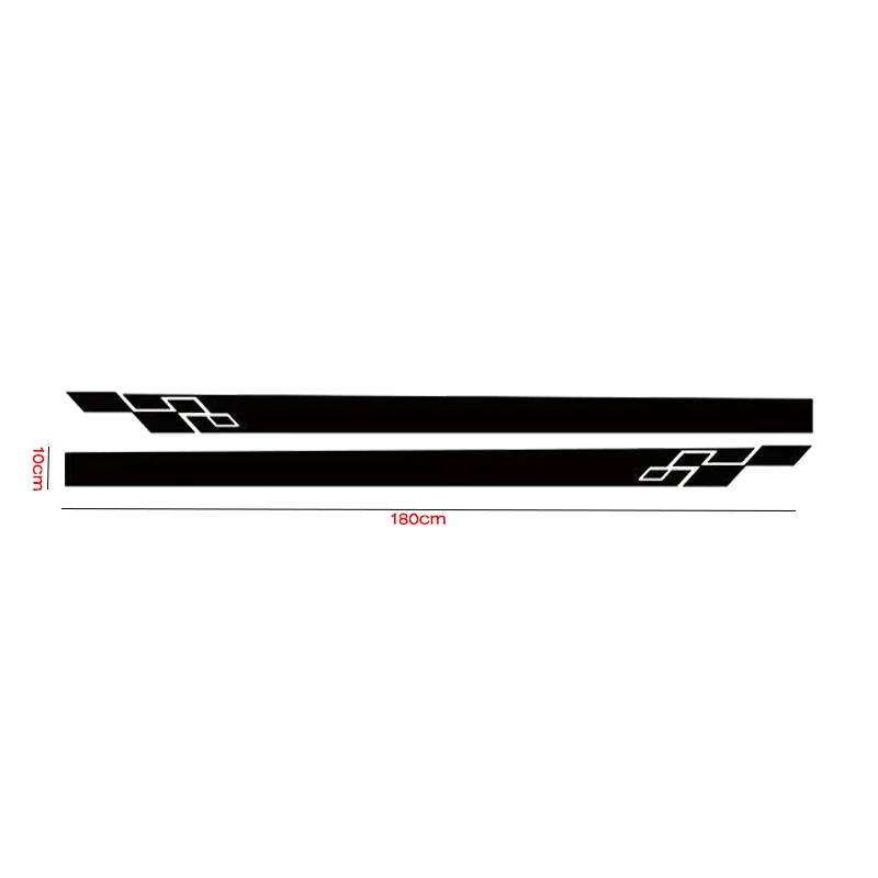 2Pcs Car Door Side Skirt Stickers Body Long Stripes Decor Vinyl Film Decals For Peugeot 308 CC GTI SW Accessories - купить по