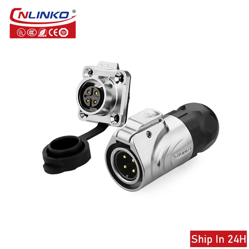 

Cnlinko LP16 aviation metal material 4-pin female plug male socket connector panel mount aviation waterproof electrical adapter