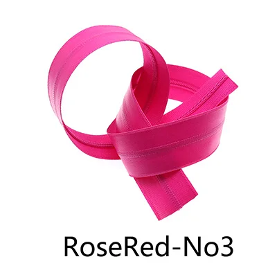 RoseRed-No3 Meetee 2 метра 3#5# нейлоновая катушка водонепроницаемая молния с цветовой кодировкой обратная молния с слайдером DIY одежды наружные сумки, швейные принадлежности - Цвет: RoseRed-No3