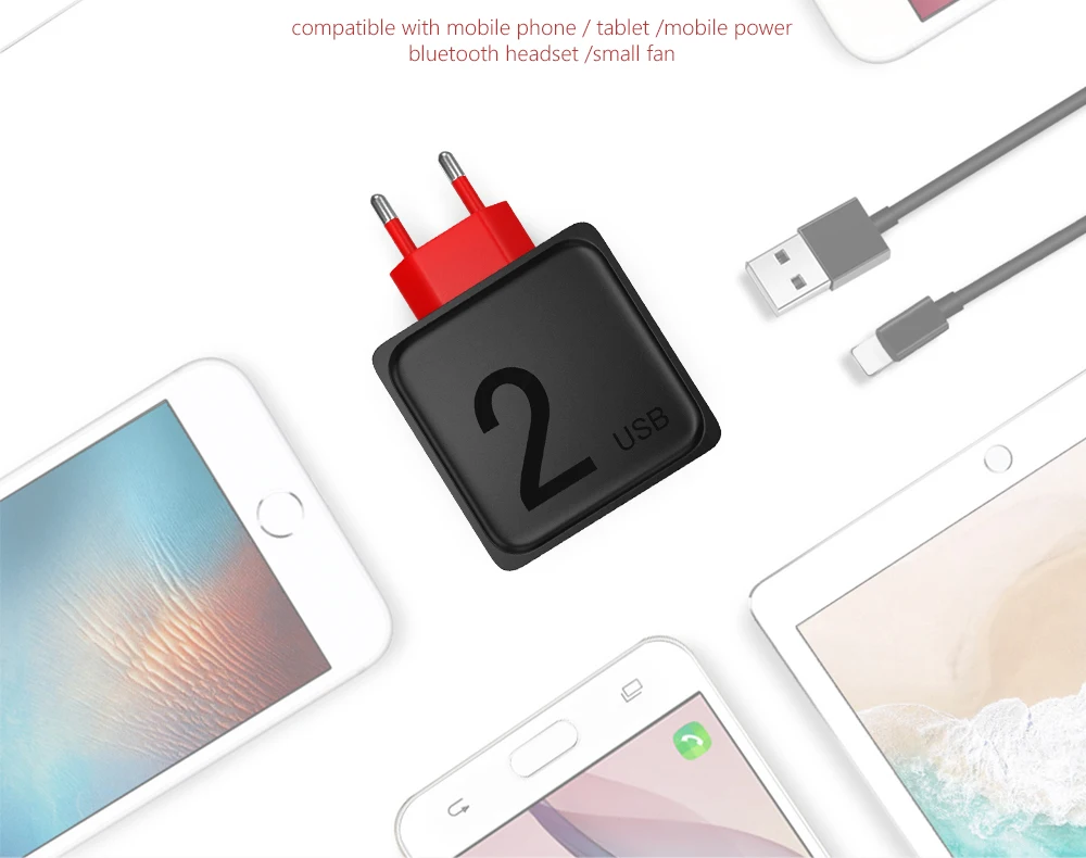 CBAOOO Европейская USB зарядка для iphone зарядное устройство двойной USB 5 В 2.4A Быстрая зарядка настенное зарядное устройство для iphone samsung Xiaomi Max Charge