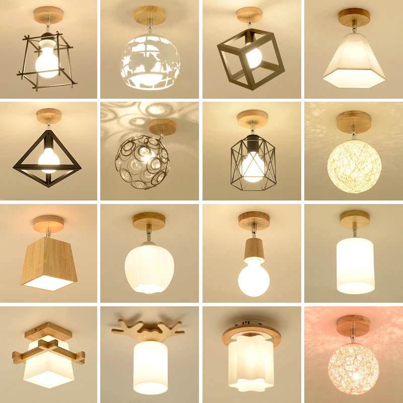 Винтажные промышленные светодиодные потолочные светильники деревянный