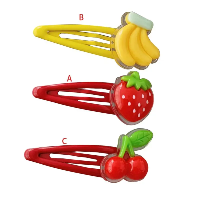 Для женщин и девочек выпечки краски BB зажим для волос прекрасные 3D клубника банан