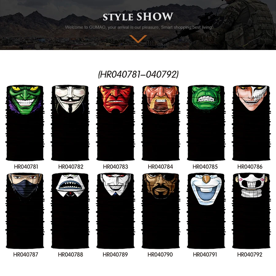 Men Women Bandana Magic Neck Gaiter Cover Half Face Scarf Tube Mask Printed Joker Outdoor Sport Cycling Hunting Hiking Headband | Спорт и