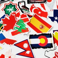 103050pcs world countries flags maps luggage pencil cases compartment sticker glasses cups laptop mobile phone girl toys