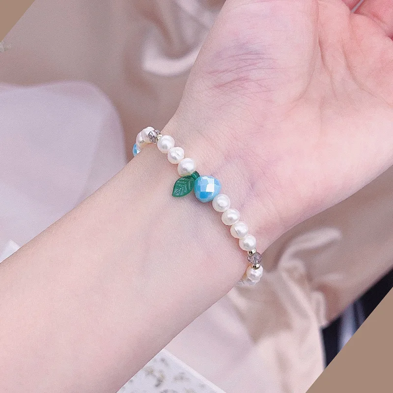 

Sweet Jewelry Colorful Beads Bracelets Pretty Design Single One Layer Nature Freshwater Pearls Bracelet For Women Gifts
