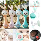 Музыкальная погремушка-прорезыватель, мигающий Банни, ручной Колокольчик, ритм-палочка, развитие детских зубов, хватающая способность, игрушка для раннего развития