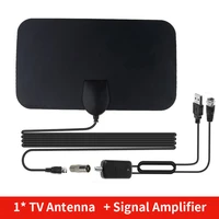 tv antenna 4k 25db high gain hd tv dtv box digital eu plug 50 miles booster active indoor aerial hd flat design