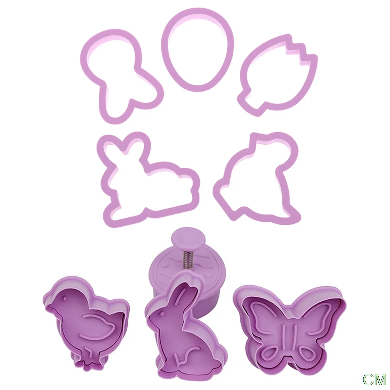 

1Set 4/5pcs Easter Cookie Cutter Biscuits Mold 3D Cake Molds Baking Tools