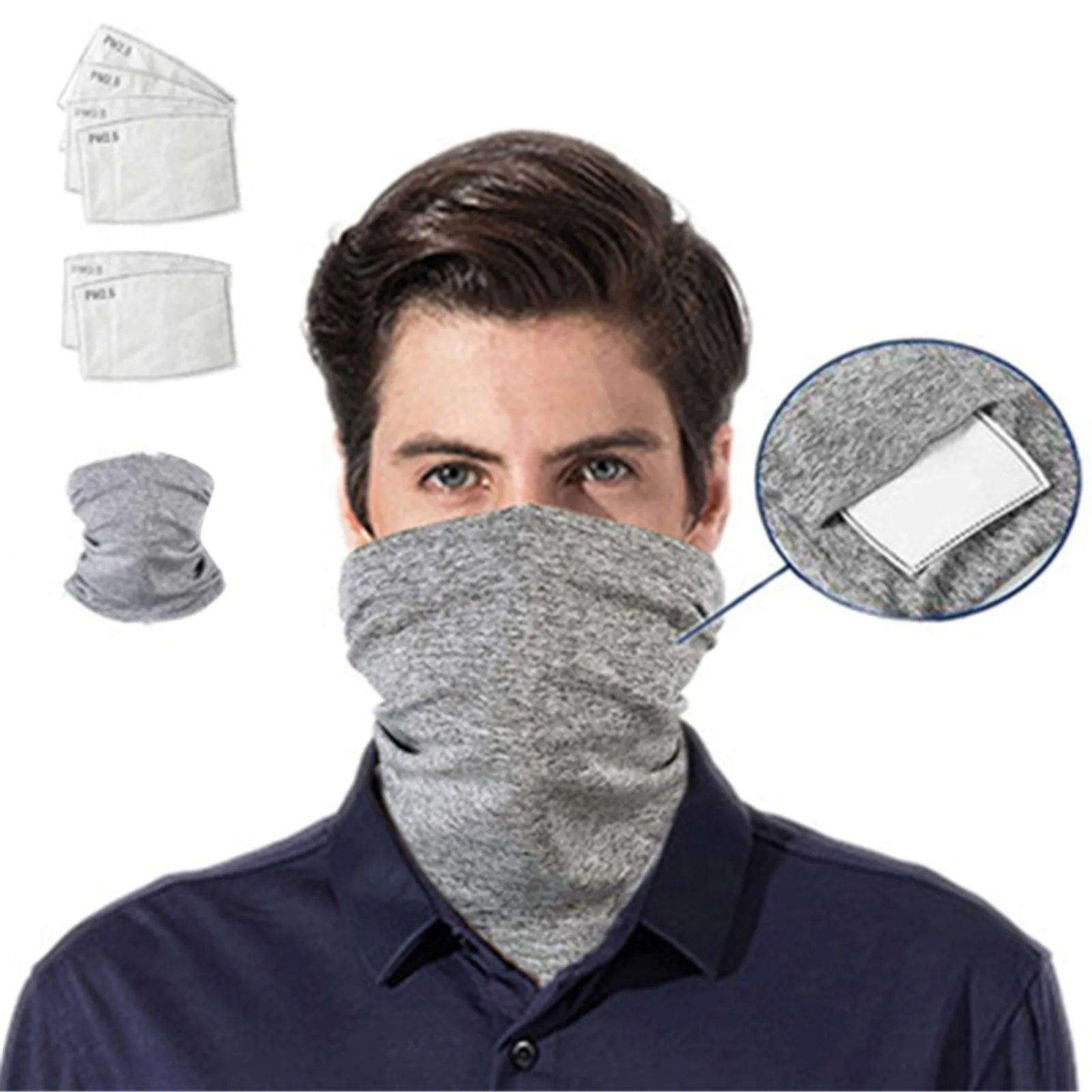 Шейный платок для велоспорта с фильтром PM2.5 шейный защита на половину лица от