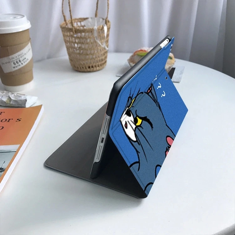 С рисунком кота из мультфильма Стиль искусственной кожи чехол для iPad 9 7 Air 1/2/3 10 2