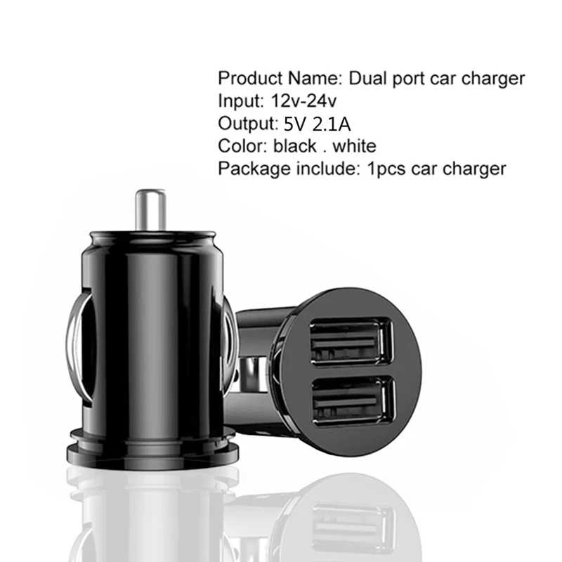 Mini Fast Charging USB Car Charger 2 Ports 5V 2.1A  For iPhone 12 Pro Max 11 Xiaomi Samsung Mobile Phone Charger Adapter in Car images - 6