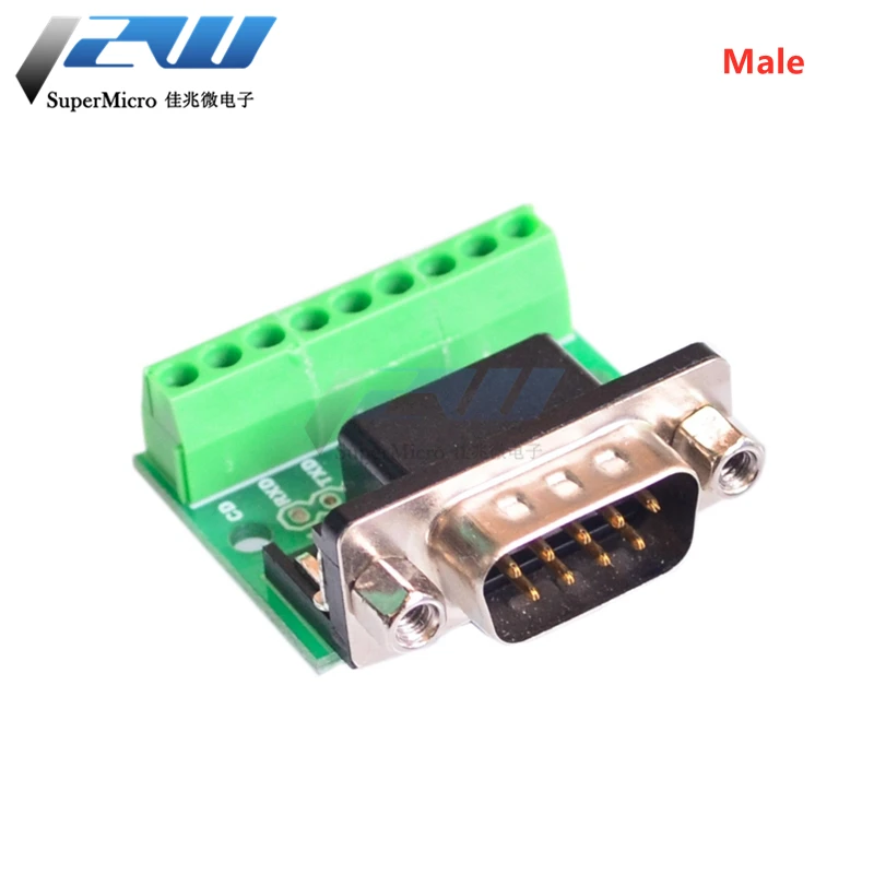 DB9 мужского и женского пола головкой переходником с винтовыми зажимами 9