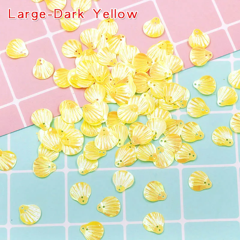 10-Large-Dark Yellow 10 г красочные оболочки Блестки прозрачные поставки слаймов Декор наполнитель дополнение игрушки DIY Lizun оболочки блеск Подвески клейкие аксессуары - Цвет: 10-Large-Dark Yellow