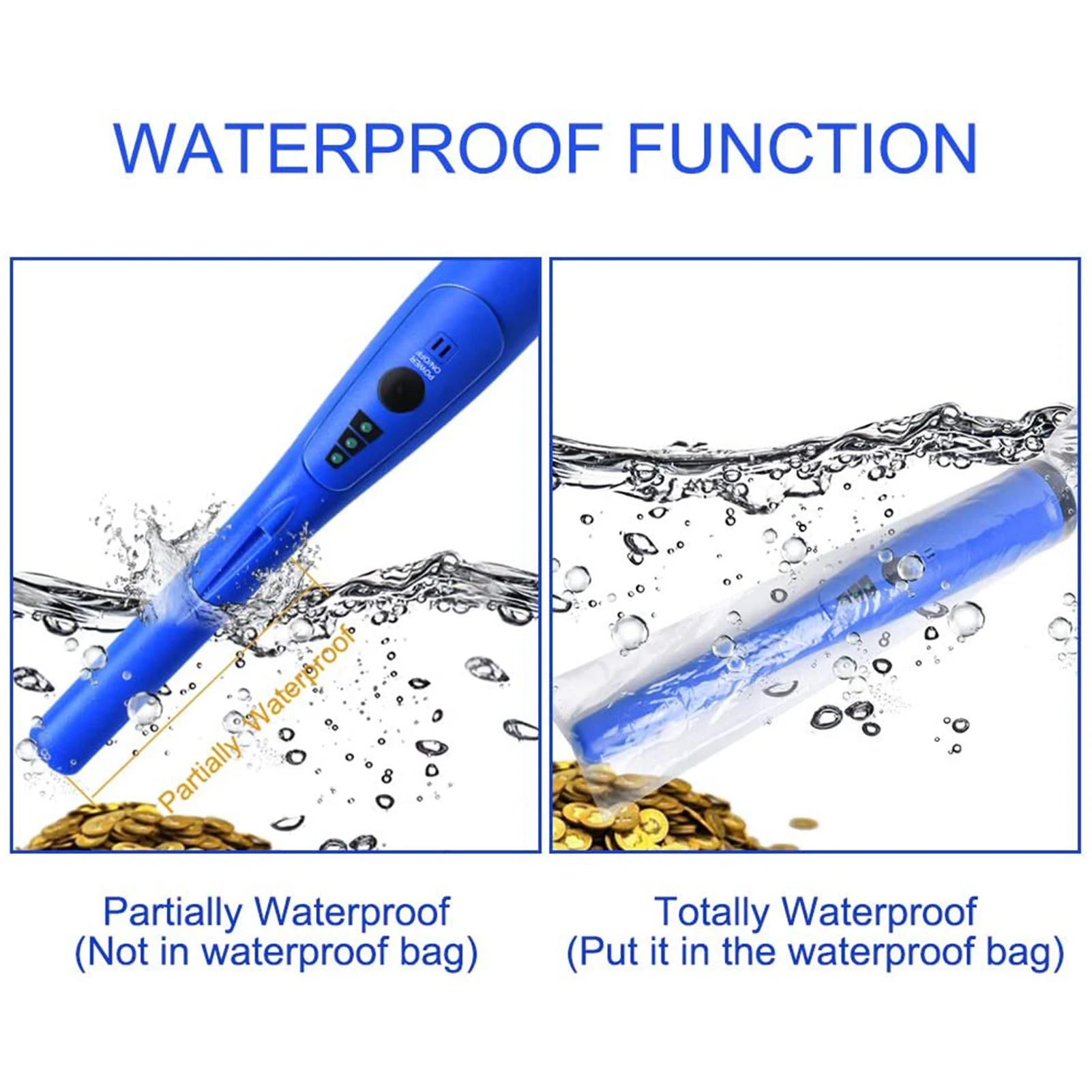 Ручной металлоискатель водонепроницаемый Высокочувствительный детектор для