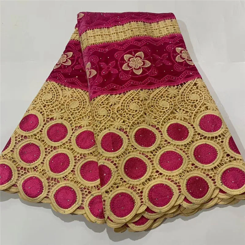 

5yards guipure velvet lace fabric good quality cord velvet lace fabric beautiful water soluble lace for dress DFJN091