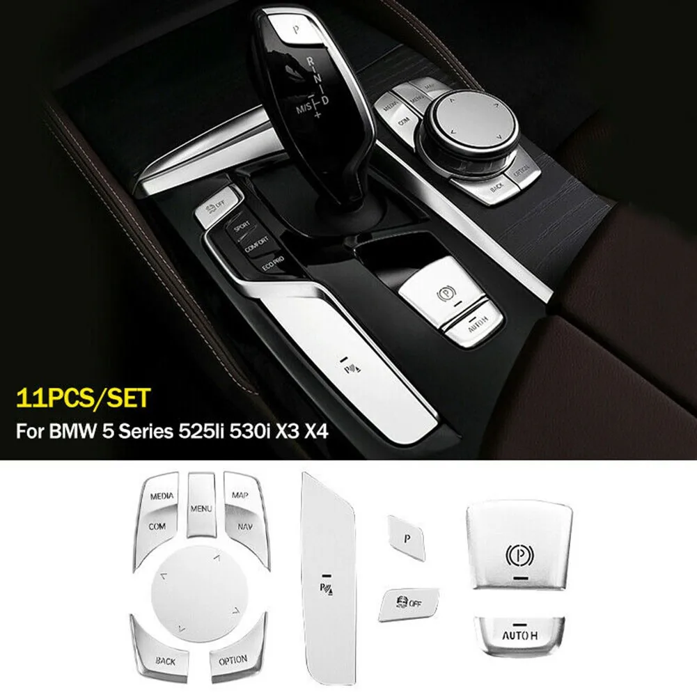 

Car Styling Console Gear Shift Multimedia Buttons Cover Stickers For BMW 5 Series 525li 530i X3 X4 Interior Auto Accessories