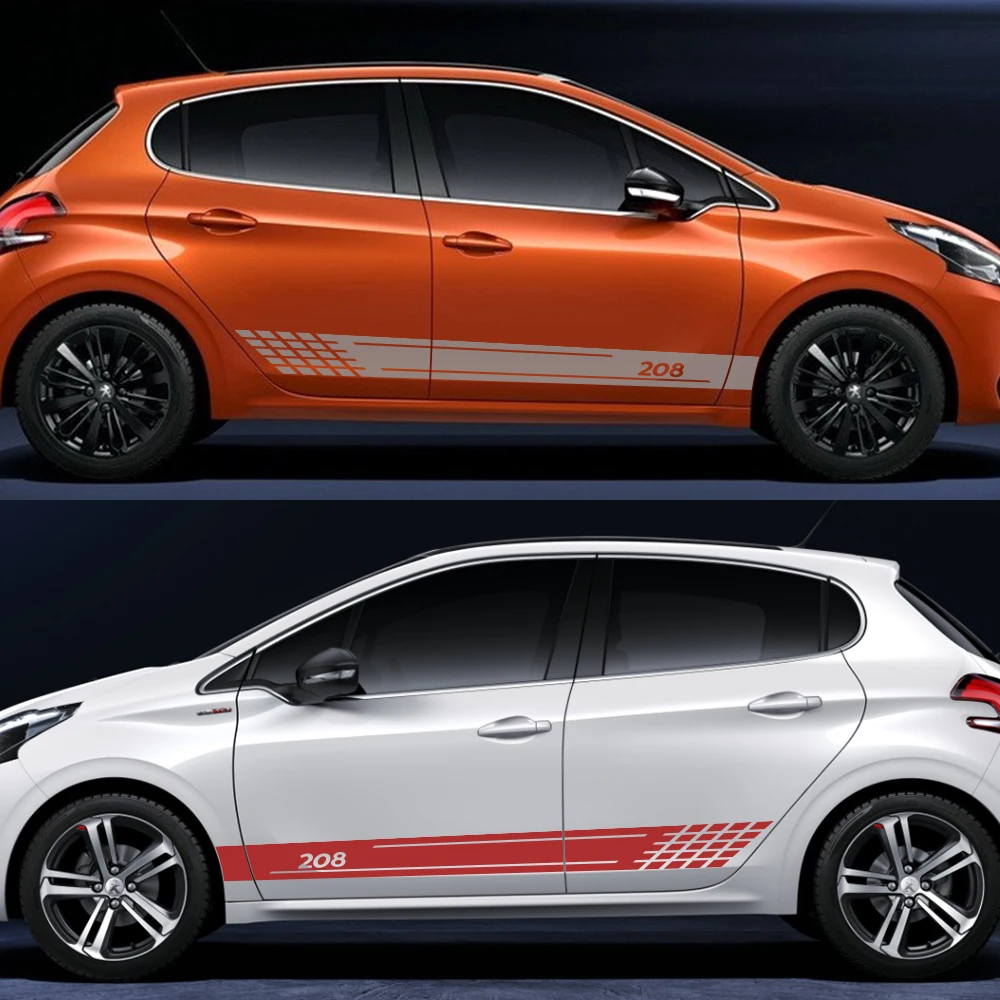 2 шт. для Peugeot 208 Графический виниловые наклейки из ПВХ Авто украшения