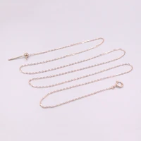 guaranteed pure 18kt rose gold lucky o chain adjustable necklace 1 1 3g 17 7l woman gift fine jewelry