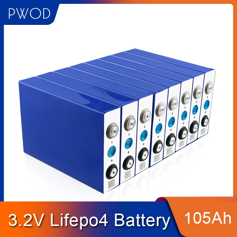 

PWOD 16PCS Grade A EVE 3.2V Lifepo4 12v 105Ah Battery Cell 100AH Lithium Iron Phosphate Cycle 4000 Times Solar EU US TAX FREE