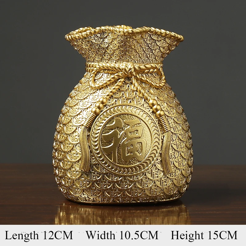 

Lucky Bag Model Coin Can Resin Sculpture Ornament Desktop Trinket Handicraft Festival Gift