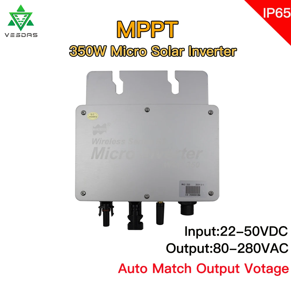 WVC350 350W микро Солнечный Grid tie инвертор MPPT Ip65 чистый синусоидальный вход 22 50V выход 80