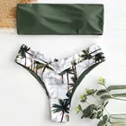Женское бикини с кокосовой пальмой, однотонный плотный купальник с принтом, пляжная одежда, комплект нижнего белья, лето 2021