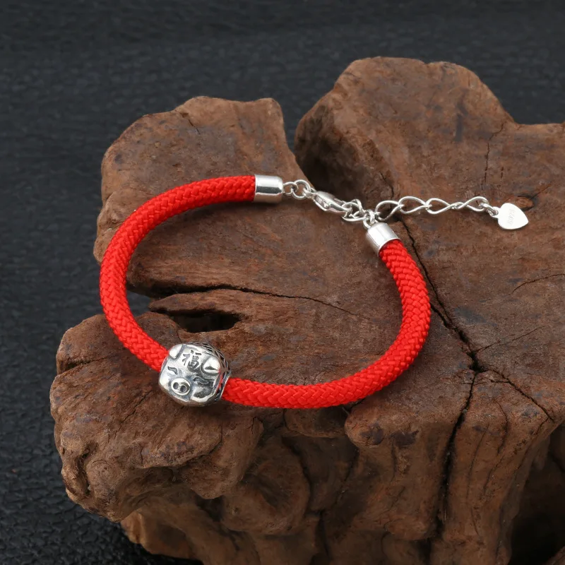 Подлинный 925 пробы серебряные ювелирные изделия модные простые свинки красная