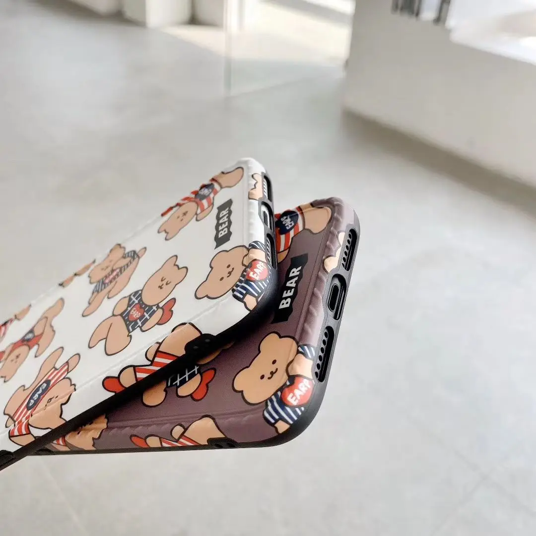 Милый чехол с мультяшным медведем для IPhone 11 Pro Max XR XS мягкий силиконовый матовый SE