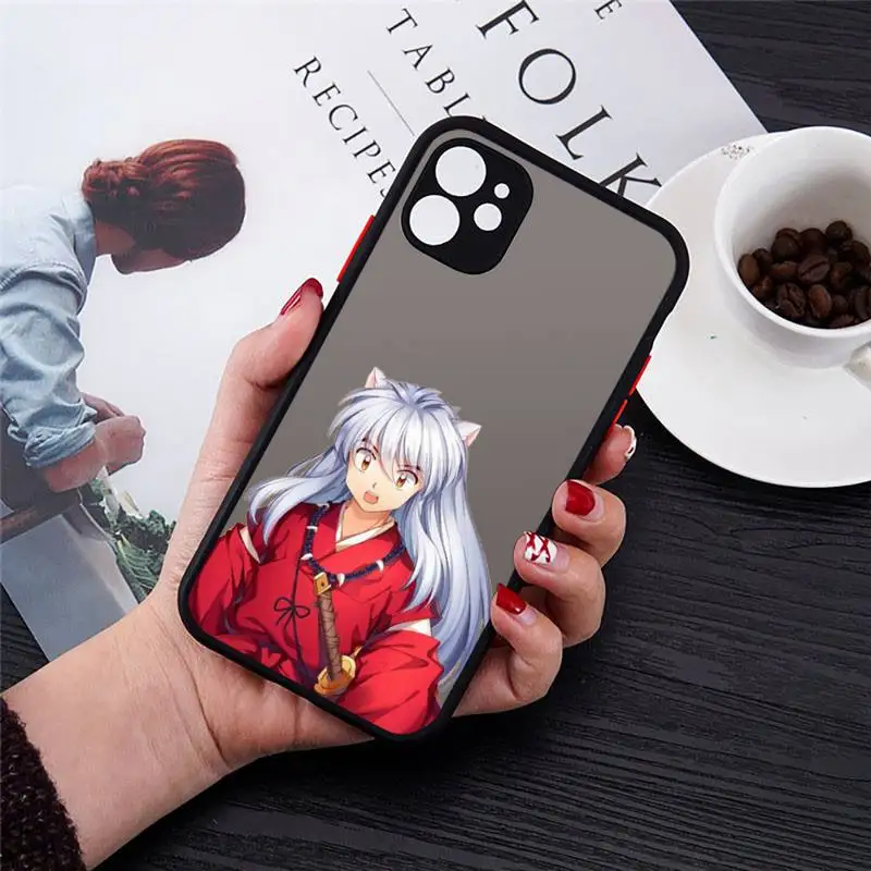 

Anime cute Inuyasha cartoon Phone Case Matte Transparent for iPhone 7 8 11 12 s mini pro X XS XR MAX Plus cover funda