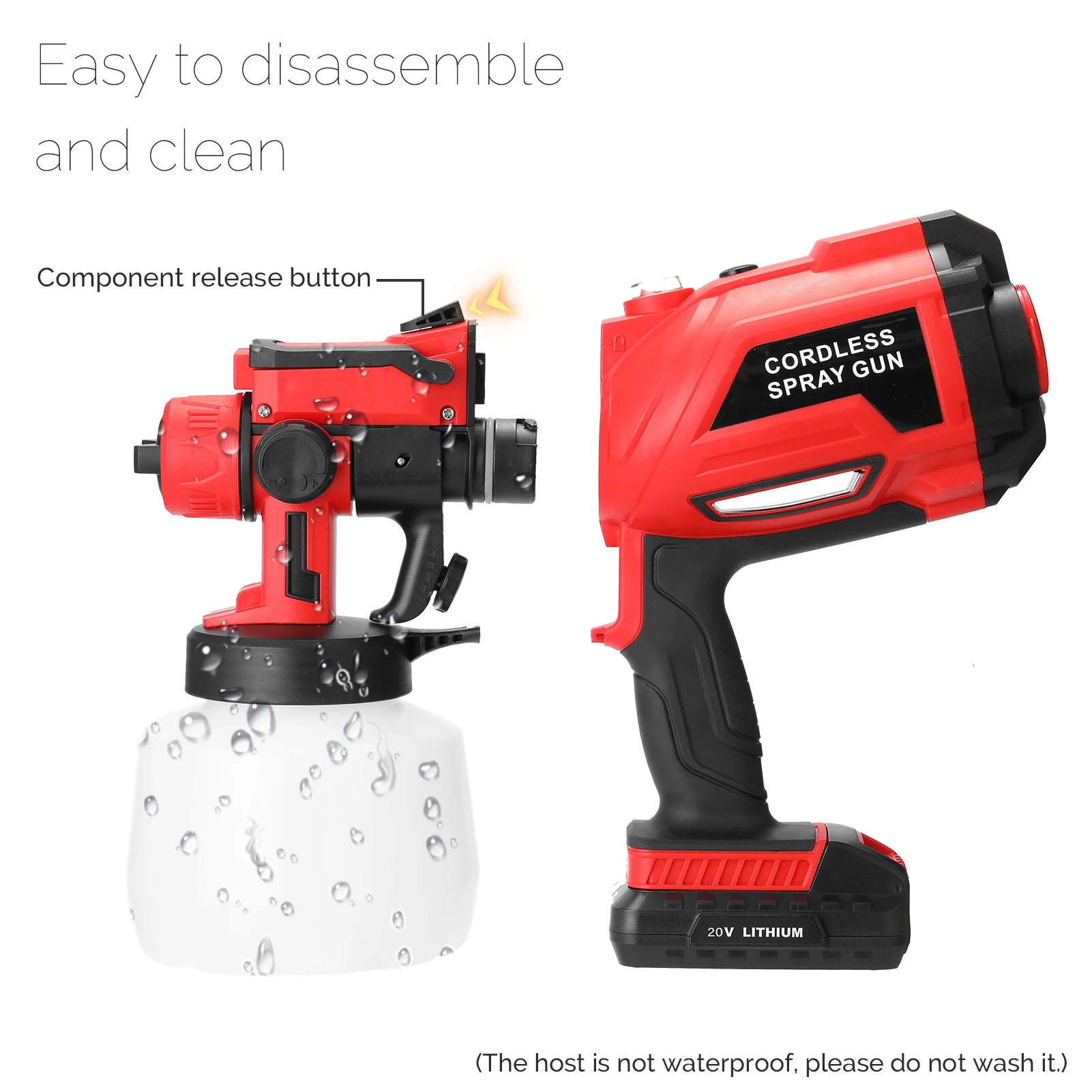 

20V Cordless Electric Spray Machine Home Indoor Outdoor Office Hotel Sterilizing Spray Tool Multifunction Utility Tool Spray Gun