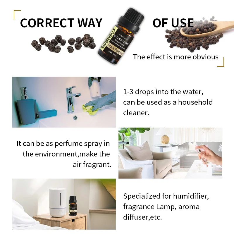 10 мл эфирное масло черного перца повышает аппетит для улучшить состояние