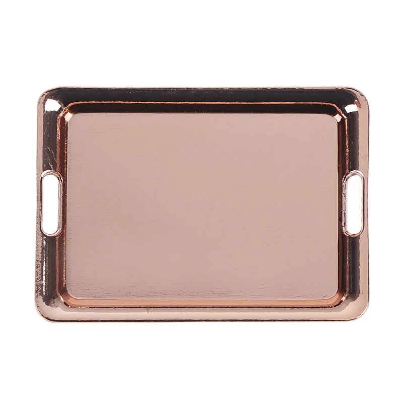 

New 1/12 Dollhouse Mini Metal Plate Simulation Tray Model Toys For Doll House Decoration42mm*60mm Miniature Accessories