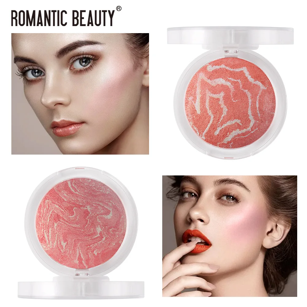 Romantic Beauty Natural Face Pressed Blush Makeup Baked Blush Palette Cheek Color Cosmetic Face Shadow Press Powder