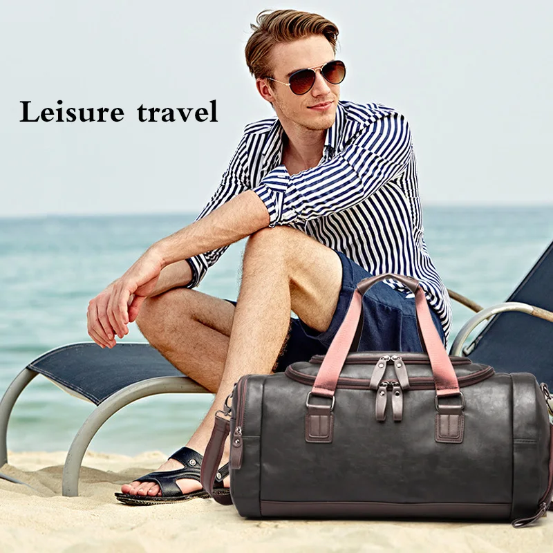 

Men Travel Bags High Quality PU Travel Duffel Bags Large Capacity Handbags Multifunction Tote Casual Shoulder Crossbody Bag Male