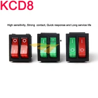kcd8 double rocker switch on off 2 position 6pin electrical equipment with light power switch switch 16a 250v20a 125vac