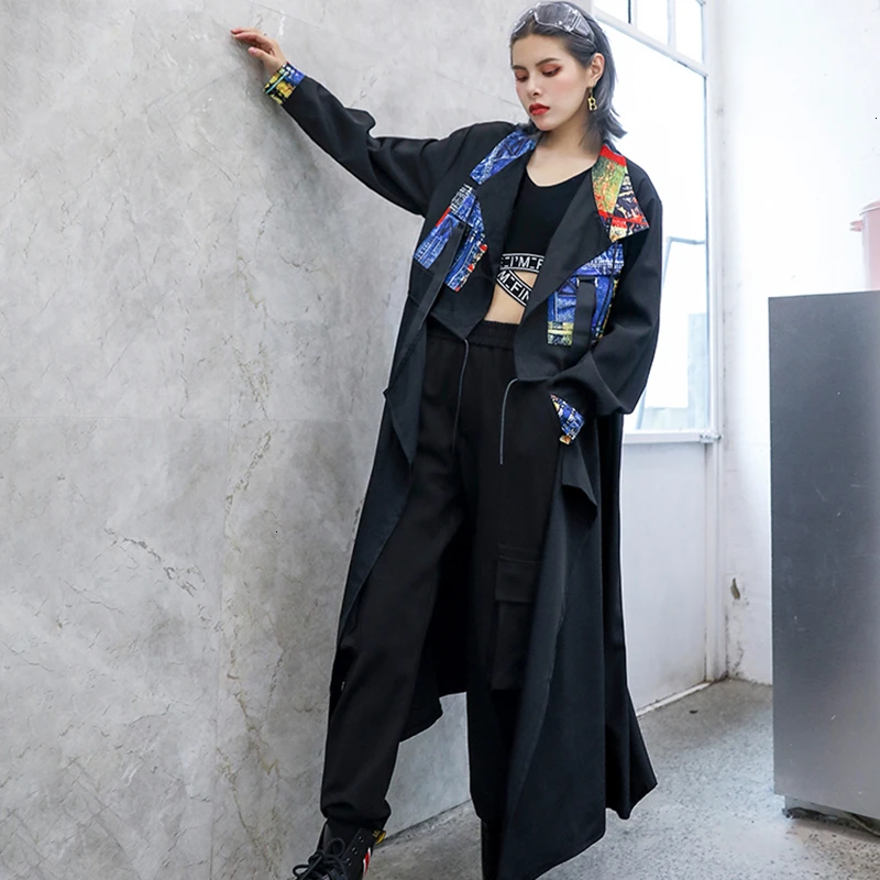 CHICEVER/винтажное Женское пальто в стиле пэчворк ветровка воротник с лацканами