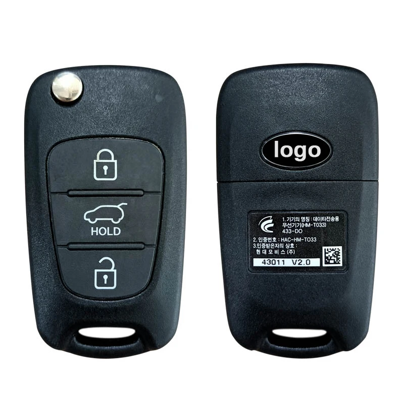 

CN051146 Original 3 Button Genuine Kia Cerato 2010+ Flip Remote Key RKE-4F04 433MHz 95430-1M250 Withou Chip