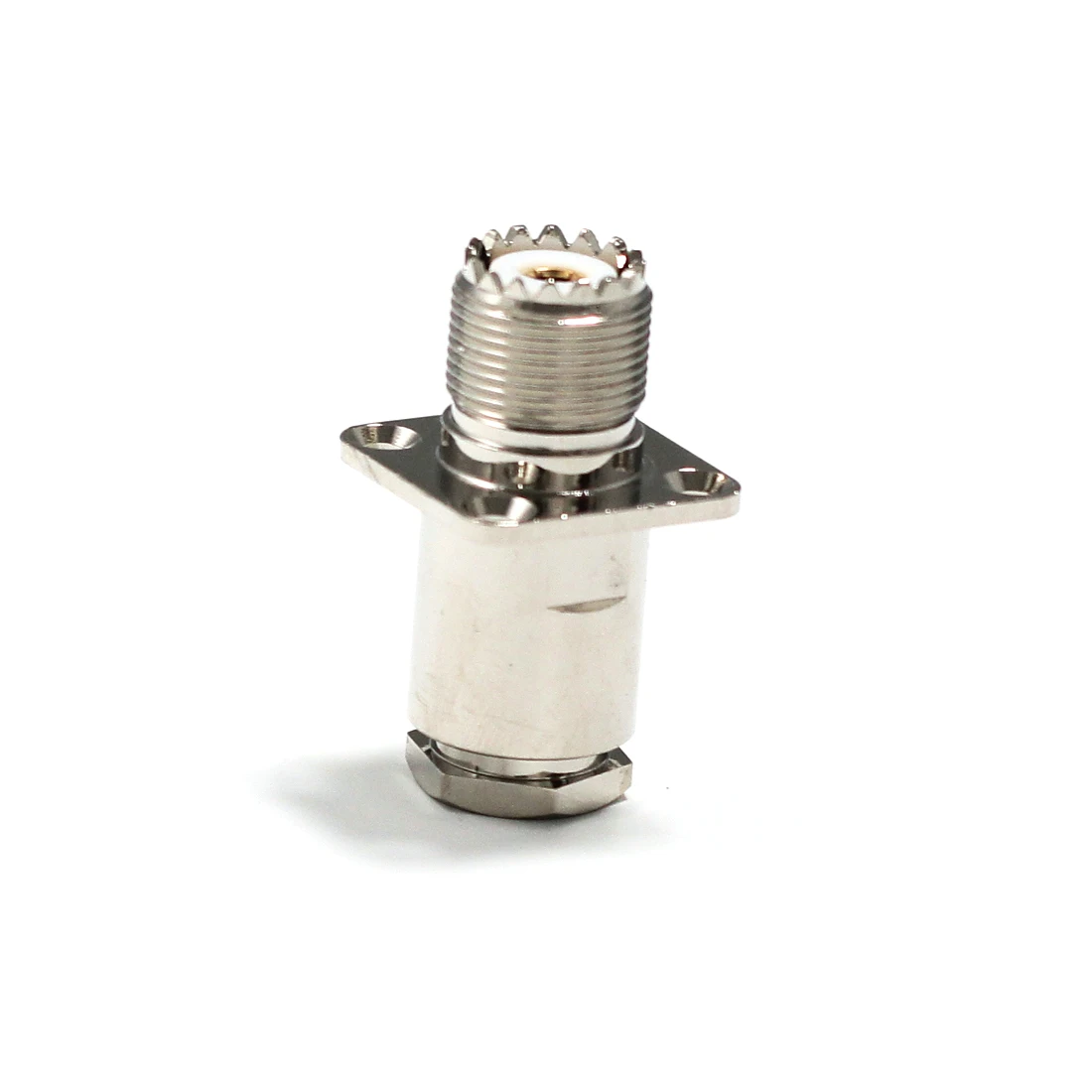 

1pc New RF UHF Female Jack Connector With For RG8,RG213,LMR400 4-hole panel mount Nickelplated Wholesale