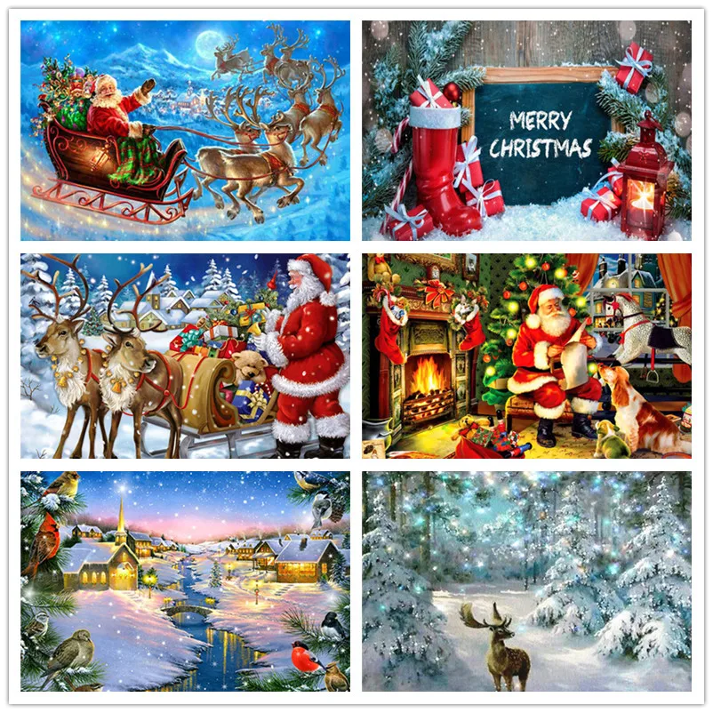 

Рождественские украшения с Санта-Клаусом, Картина на холсте, домашнее украшение для гостиной и детей, настенные художественные плакаты в ск...