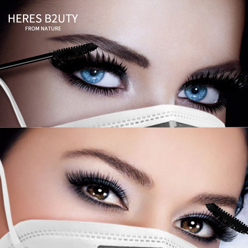 Тушь для ресниц HERES B2UTY 4d из шелкового волокна водостойкая Двусторонняя кисть