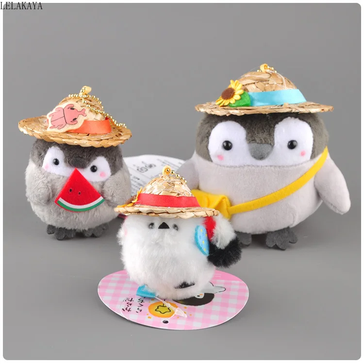 3 вида стилей Kawaii позитивная энергетическая соломенная шляпа Пингвин плюшевый брелок сумка Подвеска рюкзак подвесной брелок игрушки Мини Мягкая кукла 6-10 см